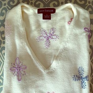Embroidered White Sweater